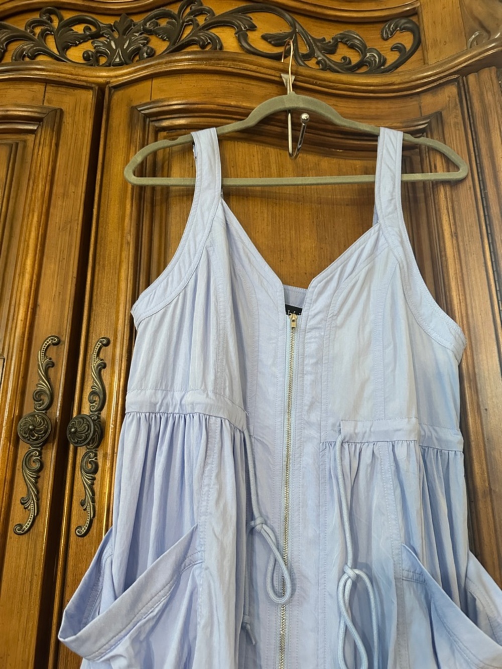 NEW fab'rik Free Fall Dalton Utility Light Lavender Sleeveless Midi Dress Small - Picture 9 of 16